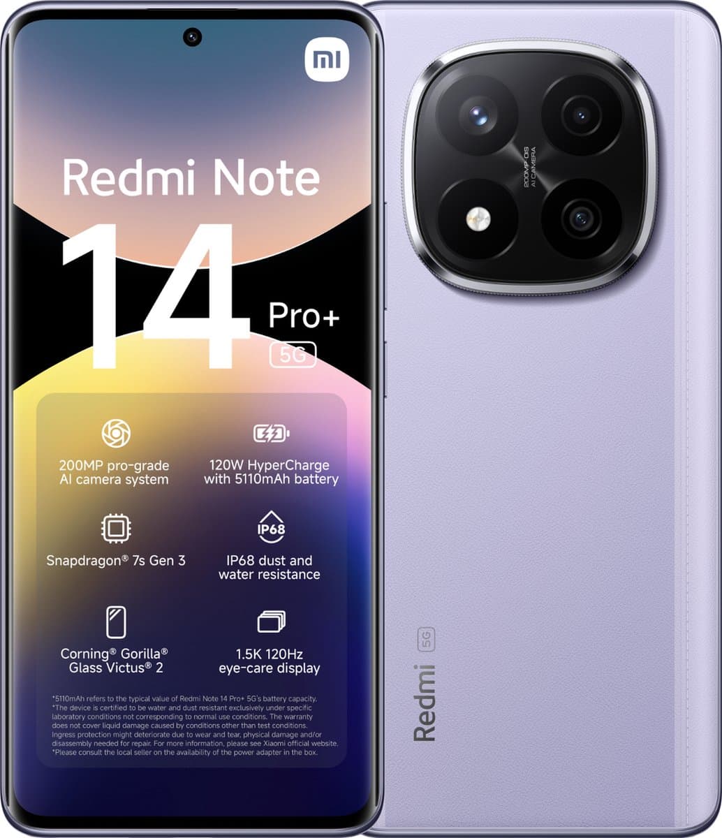 Xiaomi Redmi Note 14 Pro+ - 5G - 12GB/512GB - Lavender Paars — afbeelding 1