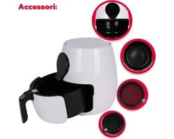 Frigisaba MAXI Rapid Air Fryer 5L Heteluchtfriteuse 1450W Touch Bedieningspaneel 7 Programma's 60 min Timer Wit/Zwart