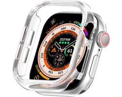 By Qubix - Hard case 42mm (open front) - Transparant - Geschikt voor Apple Watch 42mm (series 10) hoesje - screenprotector - Bescherming iWatch - Bescherm hoesje