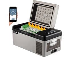 20L Autokoelkast - Koeler - Elektrische Koelbox - 45W - Efficiënte Koeling - Bereik: -20°C tot 20°C - Auto - Grijs