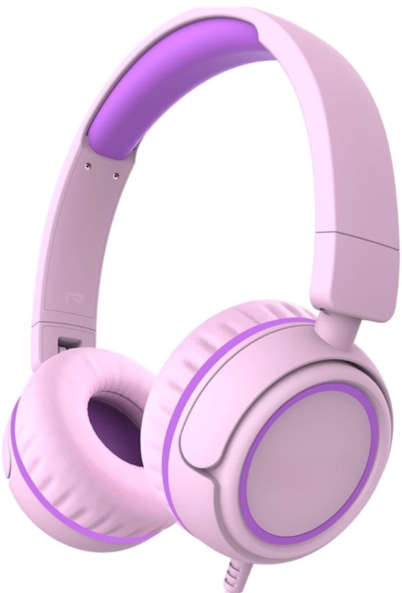 StayPowered Koptelefoon - Veilig & Comfortabel voor Kinderen - 85dB Geluidslimiet - Zacht Memory-Schuim - Ergonomisch Ontwerp - Opvouwbaar & Duurzaam - Verstrengelvrij Kabel - Universele Compatibiliteit - Roze - Levering Sneller dan Aangegeven! — afbeelding 1