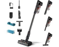 Philips Steelstofzuiger met Dweilfunctie XC7055/01 Aqua - Draadloos en Zonder Zak - Zuigmond met LED Verlichting