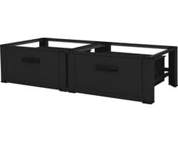 Wasmachine verhoger, Wasmachine Onderstel Dubbele 64x53,5x31,5 cm met lade in zwart ML design