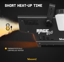 Rookmachine - BeamZ RAGE600LED met vlameffect en 5 liter rookvloeistof — thumbnail 2