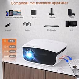 7500 liter draagbare mini-beamer voor thuisbioscoop - ondersteunt 1080p Full HD LCD - scherm inclusief - videobeamer voor smartphone tv-stick PS5 PC laptop USB Beamer — thumbnail 3
