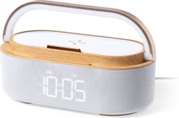 Digitale wekkerradio met draadloze oplader - bluetooth speaker met accu - Snoozefunctie - USB-C - Nachtlampje - dimbaar led display - cadeau voor mannen & vrouwen — thumbnail 1