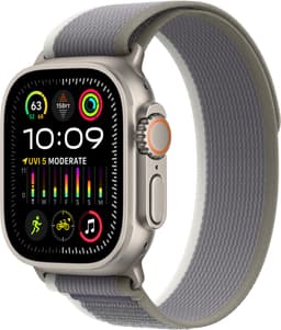 Apple Watch Ultra 2 - GPS + Cellular - 49mm - Titanium Case with Green/Grey Trail Loop - S/M — thumbnail 2