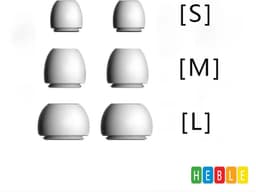 3 Paar Oordopjes geschikt voor Apple Airpods Pro 1/2 - S,M,L - Tips voor pods Pro & Vervanging - Wit - van Heble® — thumbnail 2
