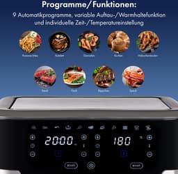 ProfiCook FR 1242 H - Dubbele Heteluchtfriteuse - Airfryer - 2x4,5 liter - 2400W — thumbnail 14