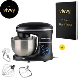 Mixer Met Mengkom Multifunctioneel - Keukenmixer Met Mengkom 2 In 1 - Deegmachine Met Garde & Haken - 100% Tevredenheidsgarantie - 250W - 6 Snelheden - 5 Liter — thumbnail 1