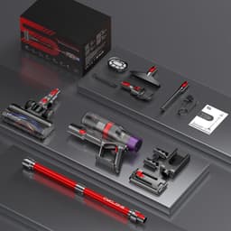 Steelstofzuiger Draadloos - Schoonmaak Hulp - Huis Snel Schoon - 600W Krachtige Zuigkracht - 80 Min Looptijd - Rood — thumbnail 4