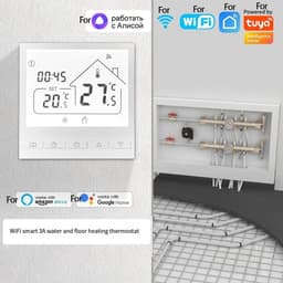Slimme Thermostaat - App Bediening - Comfort Verhoging - Programmeerbaar Schema - 86x86x40MM - Wit — thumbnail 4