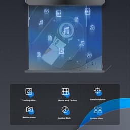 Externe Schijf - Lezer Brander - Data Archiveren - Dubbele Interface - 14 cm - Zilver — thumbnail 5