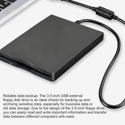 Externe Floppy Drive - USB FDD - Data Archiveren - Plug and Play - 3.5 inch - Zwart — thumbnail 3