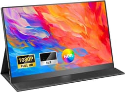 TIM® Draagbare Monitor voor Laptop – Portable Monitor 15,6 Inch – Draagbaar Scherm 1080FHD – HDMI / USB C – Extra Scherm Laptop – Laptop Scherm Uitbreider – Energiezuinig – ps5 Monitor - Tweede Scherm Laptop - Zwart - 41cm x 27cm x 6cm — thumbnail 1