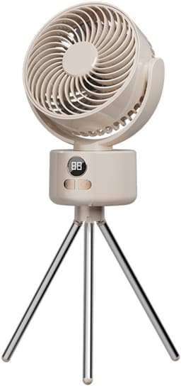 VHV - Ventilator - Tafelventilator - Oplaadbare bureauventilator - Draagbare campingventilator - Met statief voor stille koeling - Opvouwbaar ontwerp - Verstelbare hoek - Lichtgewicht en compact - Voor tent - Strand - Slaapkamer en op reis - Wit — thumbnail 1