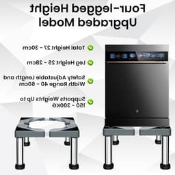 Verstelbare wasmachine standaard voor hoge belasting tot 300 kg - Geschikt voor wasmachines en drogers, hoogte 40-60 cm — thumbnail 2