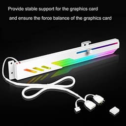 Beugel voor Grafische Kaart, 5V 3 Pin Grafische Kaart Houder Multi-Interface Ontwerp Kleurrijk Eenvoudig Wit Mode RGB GPU Steun Beugel voor Werk Spel — thumbnail 2