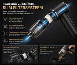 Draadloze handstofzuiger auto kruimeldief oplaadbaar 3-in-1 krachtige mini stofzuiger met opzetstukken compact voor auto en huis — thumbnail 4