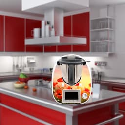 Keukenmachine Stickers - Decoratieve Folie - Keuken Decoratie - Precisie Pasvorm - 0.2mm Dikte - Klaprozen Roze — thumbnail 3