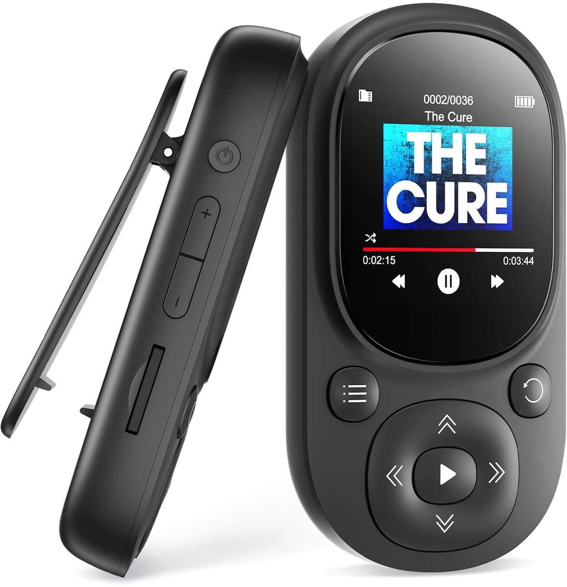 Gloovon® - MP3 Speler - Bluetooth 5.3 - Incl. Oordopjes en 64GB Opslagruimte - Ondersteuning tot 128 GB - USB - FM Radio - Zwart — afbeelding 1