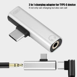 Store_8 - USB Opladen Converter - 2 in 1 Hoofdtelefoon Adapter - Aluminium Materiaal - Zilver - Multifunctionele Transverter - Geschikt voor Type-C... — thumbnail 4