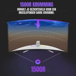 Quvo® Gaming Monitor 240hz - Gaming Monitor -Zwart - ‎‎18cm x 62cm x 45cm; 6.2kg — thumbnail 3