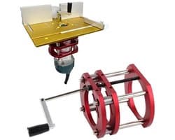 SPHProducts - Router Lift - Tafeloptiller - 51 mm Verstelbaar - Roestvrij Staal - Handgrepen - Voor Router Tafel