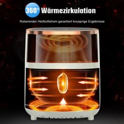 Seth Select Multifunctionele Airfryer 6L – 1800W Luchtfriteuse met Kijkvenster – Digitaal & Timerfunctie - Wit — thumbnail 2