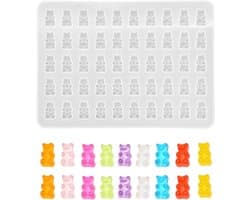 Siliconen Gummy Bear Mal voor 3D Dierfiguren, Epoxy Hars, DIY Sieraden, Sleutelhangers en Oorbellen