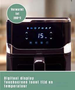 YOR® Mini Airfryer - Kleine Friteuse - Frituese - met Tefloncoating - 2,5L- Zwart - 32cm x 25cm x 31cm; 3 kg — thumbnail 8