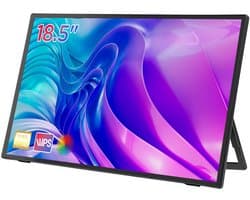 18.5" Draagbare Monitor – 1080P IPS, 100Hz, Dual USB-C, HDMI, Plug & Play – Ultra Slim 1,12kg – Voor Laptop, Telefoon, Gaming — afbeelding 1
