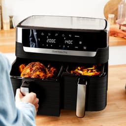 Heteluchtfriteuse Dubbel - Airfryer XL - Complete Maaltijden - Dubbele Lades Instelbaar - 83 Liter - Zwart — thumbnail 2