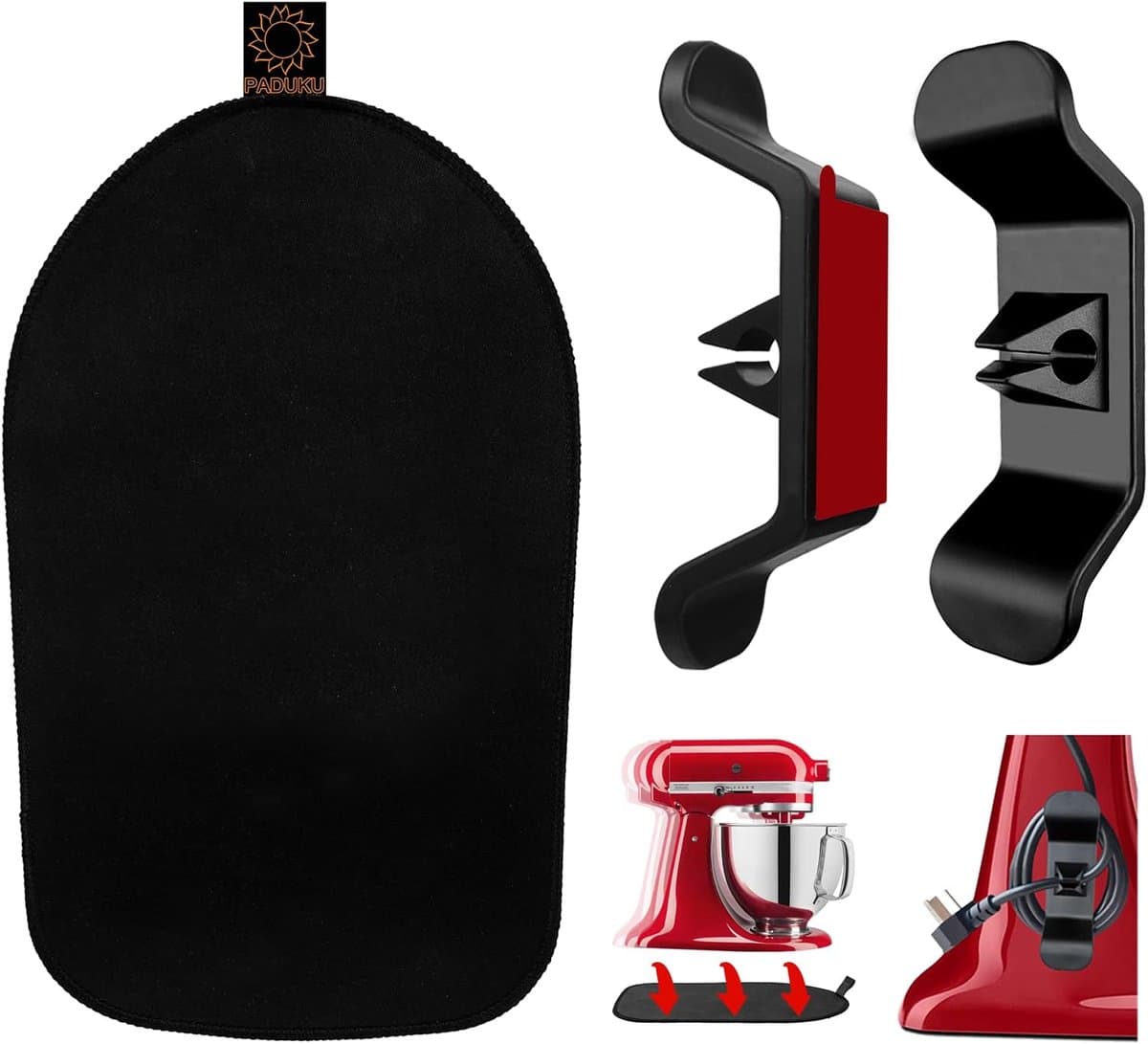 Keukenmachine Glijplank - Mixer Verplaatsen - Gemakkelijk Keukenwerk - Gladde Onderkant - 4.5-5Qt Mat - Zwart — afbeelding 1