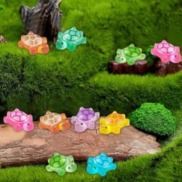 100 stuks Gloeiende Schildpadden Mini Figuren - Hars Poppenhuis Miniaturen voor Sprookjestuin — thumbnail 2