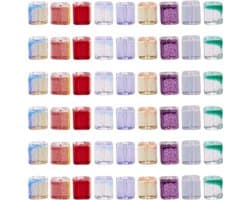 180 transparante glazen kubuskralen van 6 mm in tweekleurig design, ideaal voor het zelf maken van sieraden en creatieve DIY-projecten