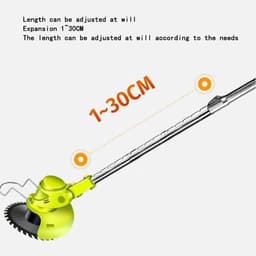 Handgrasmaaier - Oplaadbare grasmaaier - Gazononderhoud - Veilig metalen materiaal - Accu*2 - Groen — thumbnail 3