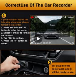 Dashcam Auto Full HD 1080P – Dual Lens Voor & Binnen | IR Nachtzicht, Loop Recording, 3 Inch IPS Scherm incl. SD-Kaart — thumbnail 2