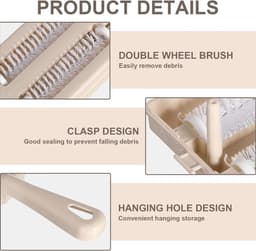 Kruimelveger - Kruimelreiniger Tafel - Snel Opruimen - Dubbele Rolborstels - 10.5 x 26 cm - Beige — thumbnail 5