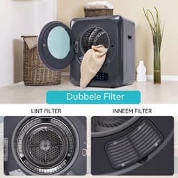 Mini Wasdroger- Wanddroger - Mini Droogkast - 850W - UV Desinfectie - 6 Programma's - Roestvrij Staal - Kleine Ruimtes - 4kg - 6 Functies — thumbnail 5