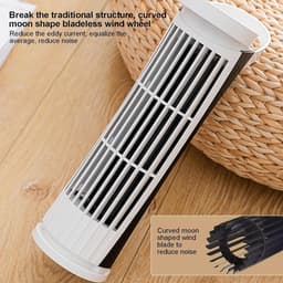 Torenventilator - Ventilator - Koelcomfort - Bladloos ontwerp - 10x14x10 cm - Wit — thumbnail 3