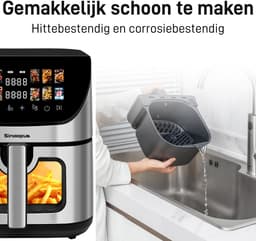 Digitale Airfryer XXL 9L Sinaopus 8005A -1800W Heteluchtfriteuse - Kleurendisplay - 12 Voorgeprogrammeerde Functies - Slimme Tijd & Temperatuurregeling - Capaciteit voor 5 Personen — thumbnail 2