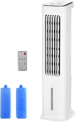 Luchtkoeler Ventilator - Mobiele Airco - Ruimte Verkoelen - 2-in-1 Waterkoeling - 23x29x86 cm - Wit — thumbnail 1