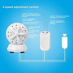 Draagbare Wasmachine, Mini-thuiswasmachine met Dubbele Turbine met 4 Instelbare Modi, Efficiënte Reiniging Wasmachine voor Emmer, Wastafel, Handwastafel — thumbnail 6
