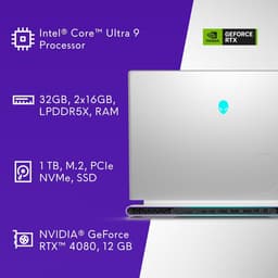 Alienware X16 R2 Gaming Laptop - 16 inch QHD+ 240Hz 3ms scherm, Intel Core Ultra 9-185H, 32GB LPDDR5X RAM, 1TB SSD, NVIDIA GeForce RTX 4080 12 GB GDDR6, Windows 11 Home, Onsite Service - Lunar Silver — thumbnail 13