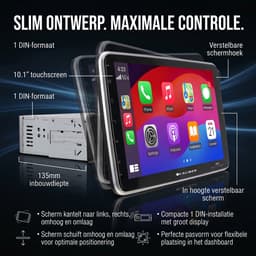 Caliber Autoradio met Bluetooth - Autoradio Carplay - 1 DIN - Met Achteruitrijcamera - DAB+ - Groot 10.1" Touchscreen Scherm (RMD910DAB-CMR) — thumbnail 5