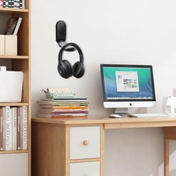 Opvouwbare Hoofdtelefoonhouder, Universele Headset Stand, Desk Hook met Sterke Tape en Siliconen Pad, Geschikt voor Alle Hoofdtelefoonformaten en Ideaal voor Thuis en Kantoor — thumbnail 2