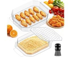 Beslagkom - Mengkom Keuken - Bakken En Koken - Inclusief Deksel En Zeef - 10 Liter - Transparant