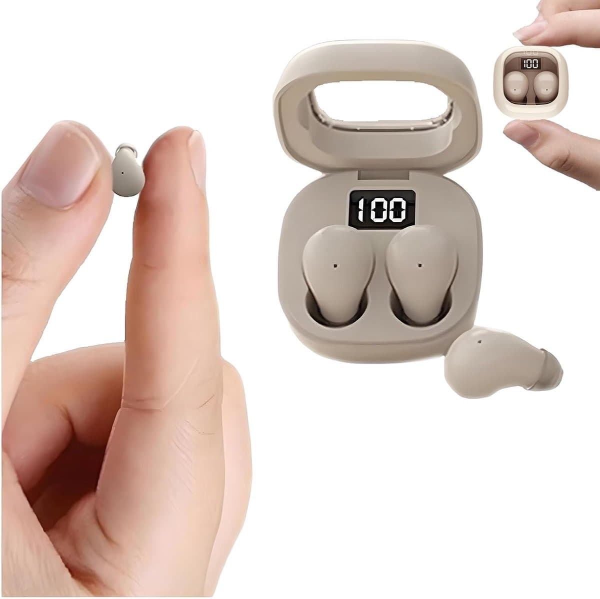 carmdering - Mini In Ear Kopfhörer - Draadloze Slaap Oordopjes - Bluetooth Headset - Fysieke Ruisonderdrukking - Zacht Siliconen - Ultra Lichtgewicht Design - Comfortabel Voor Zijslapers -Wit- 1 Set — afbeelding 1