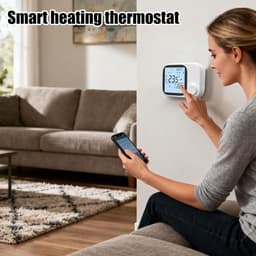 Slimme Thermostaat - Temperatuurregelaar - Comfort Thuis - App en Spraakbesturing - 8.6 x 8.7 x 3 cm - Wit — thumbnail 3
